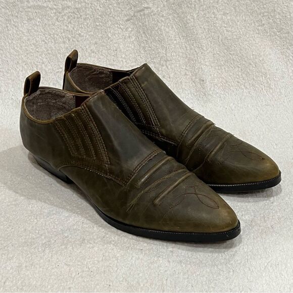 Premier Low Top Cowboy Boot in Olive Brown Size 7.5 - Picture 7 of 13